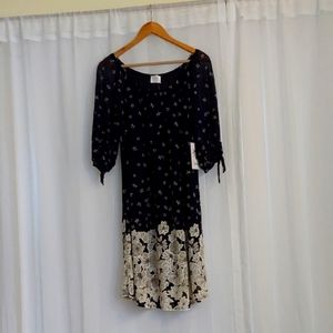 NWT Siren Lily Floral Black and Cream Dress